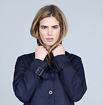 Woman in Navy Coat