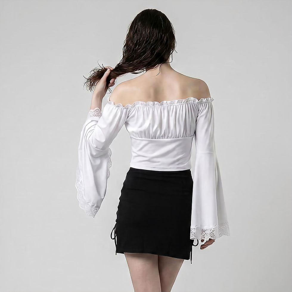 Miniaturbild: Aderlass Bat Sleeve Crop Top in Weiß