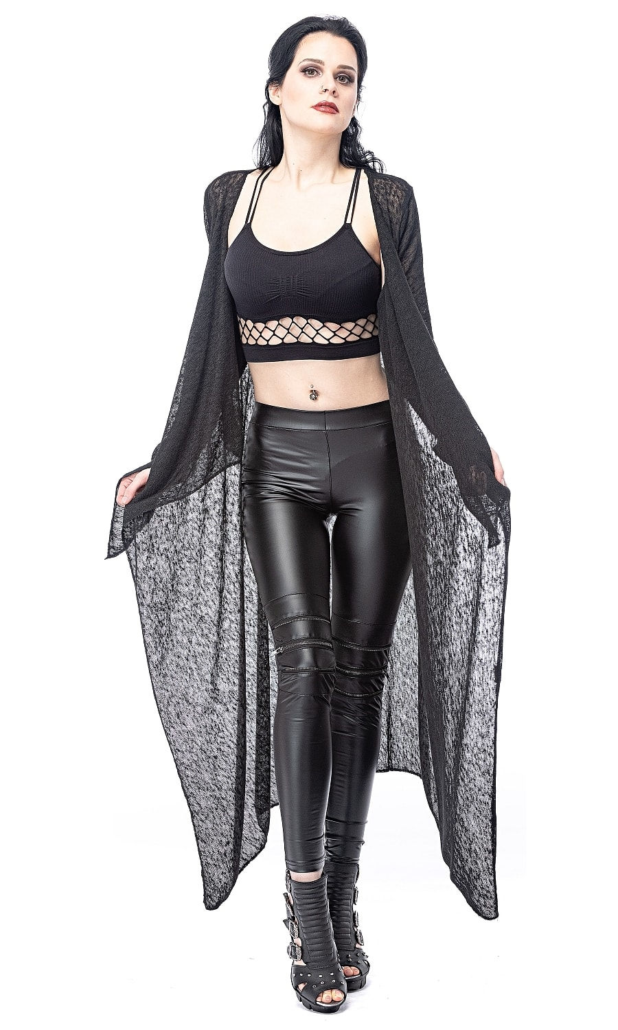 Miniaturbild: Wet-Look-Hose | Glänzende Hose mit Reißverschlüssen | Edgy Style