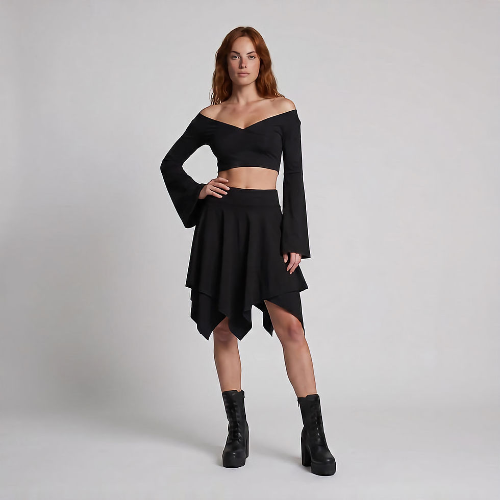 Miniaturbild: Hexen-Top mit weiten Ärmeln Gothic & Witchy Style