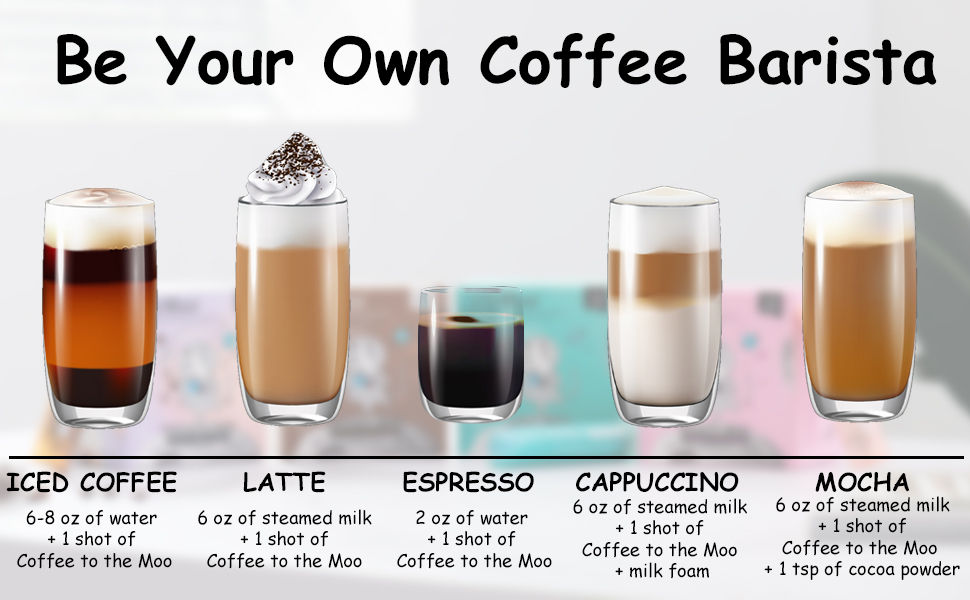 Ad for KP Moon Coffee "Be Your Own Coffee Barista" with recipes for different kinds of coffee