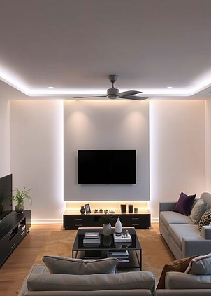 Electrical Install with feature lighting and led strip lights in living room.jpg