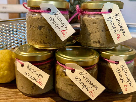 Capers spread, mandarin sirop