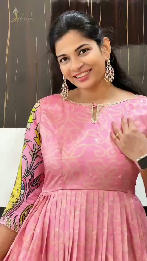 Thumbnail: Premium Chinnon Kalamkari Printed Gown