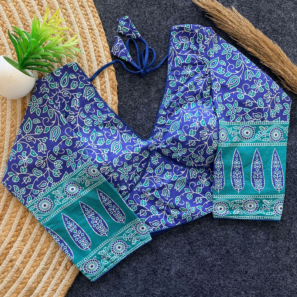 Thumbnail: Pure cotton blouse with flower print