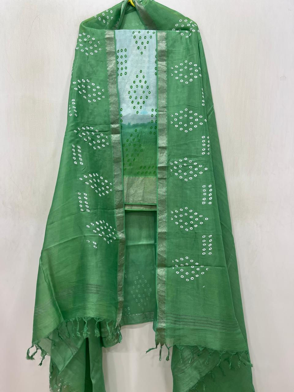 Thumbnail: Mangalagiri handloom shibori dress material