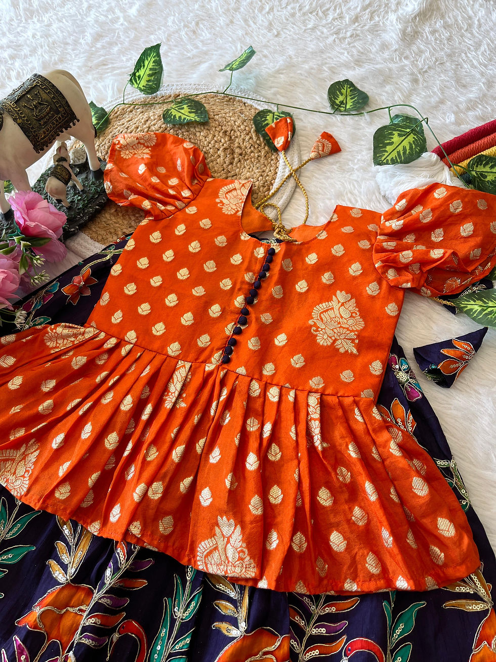 Thumbnail: Viscose dola silk lehenga choli with position embroidery