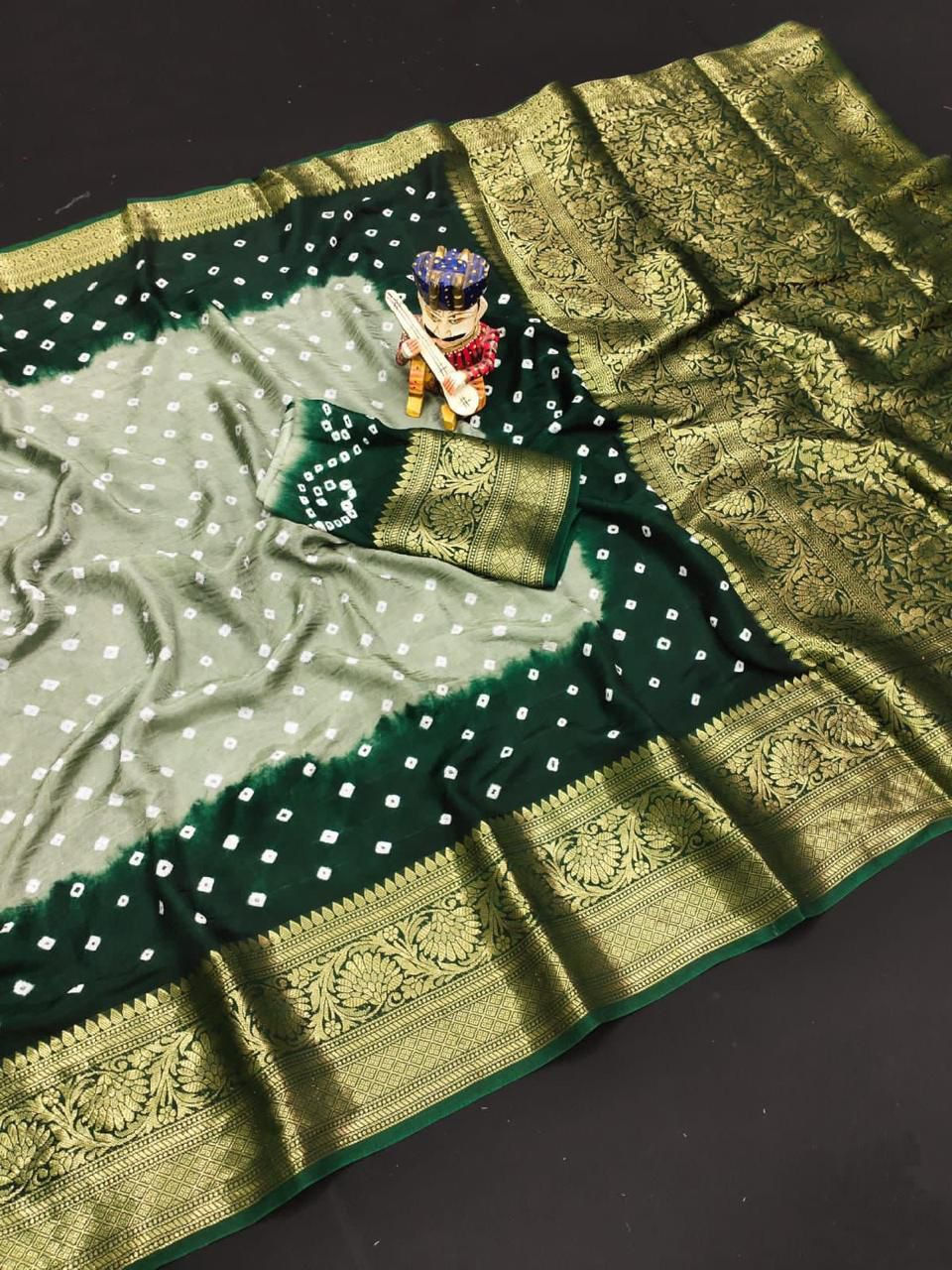 Thumbnail: Kanjivaram Bandhani Saree