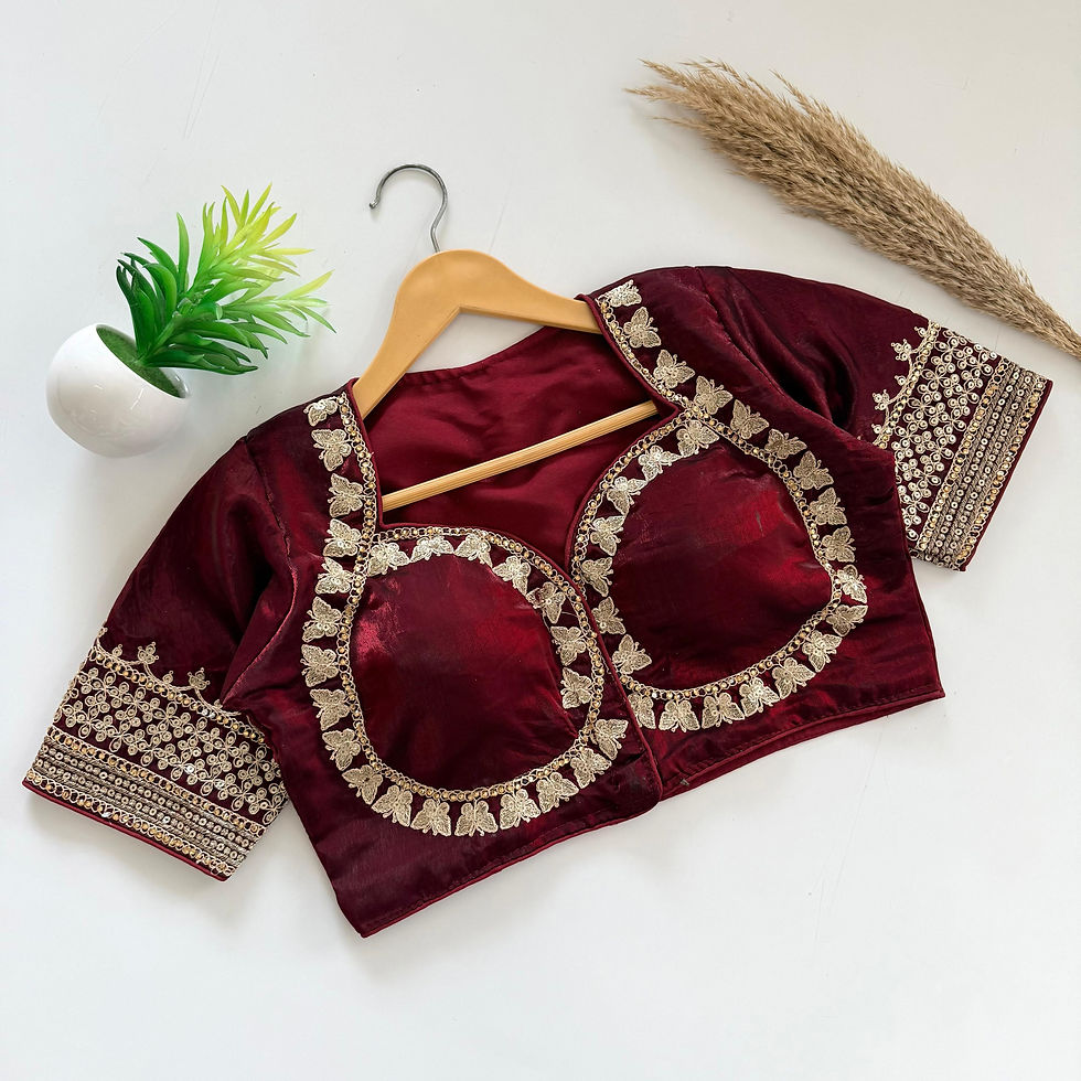 Thumbnail: Space silk blouse with embroidery and coding all over 
