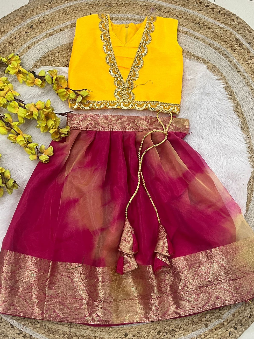 Thumbnail: Kids simar silk lehenga choli 