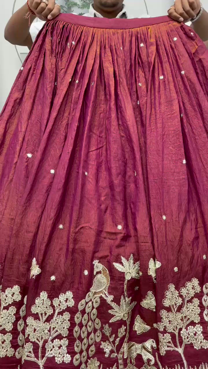 Thumbnail: Pure Vichitra Silk Lehenga Choli