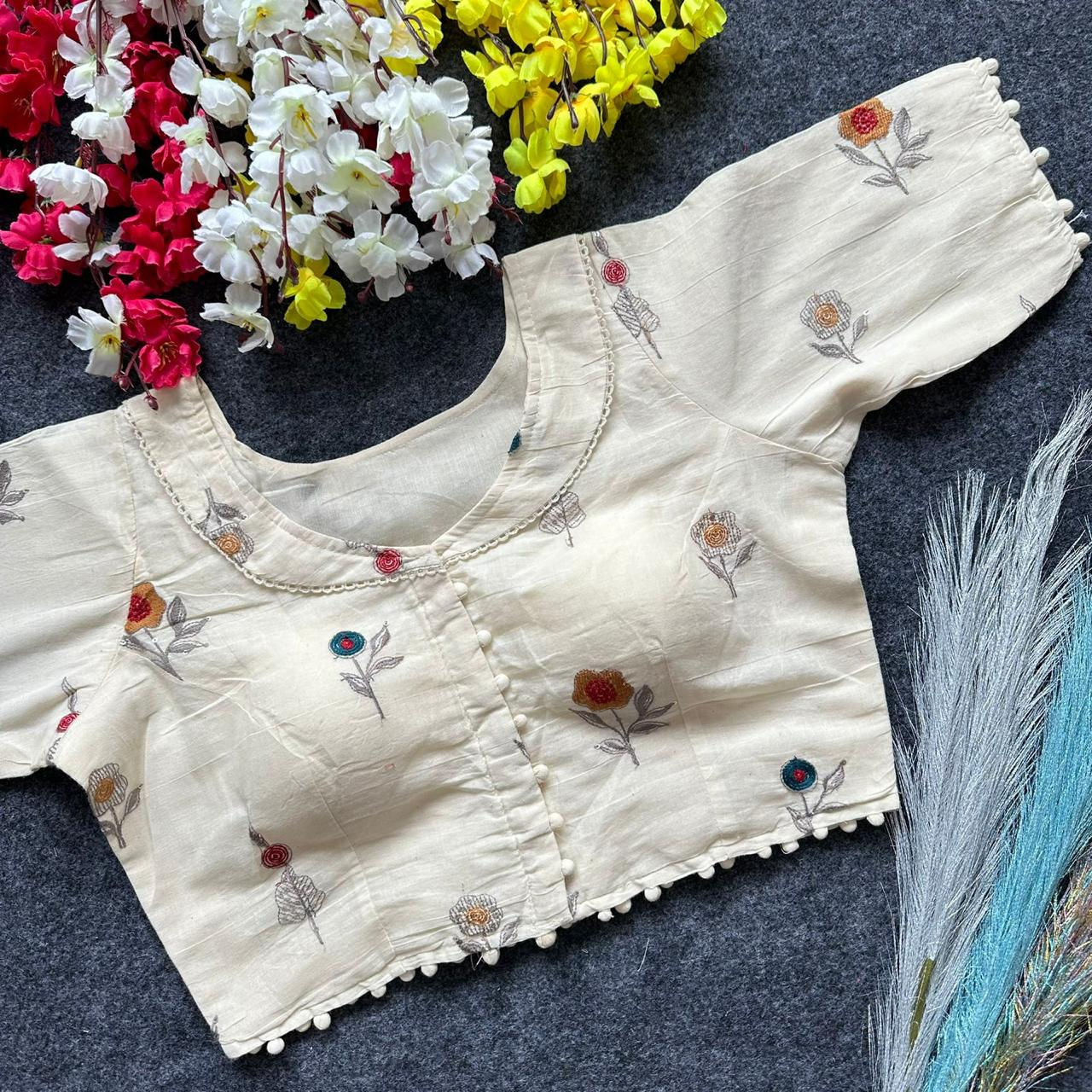 Pure Cambric Cotton Diable Blouse