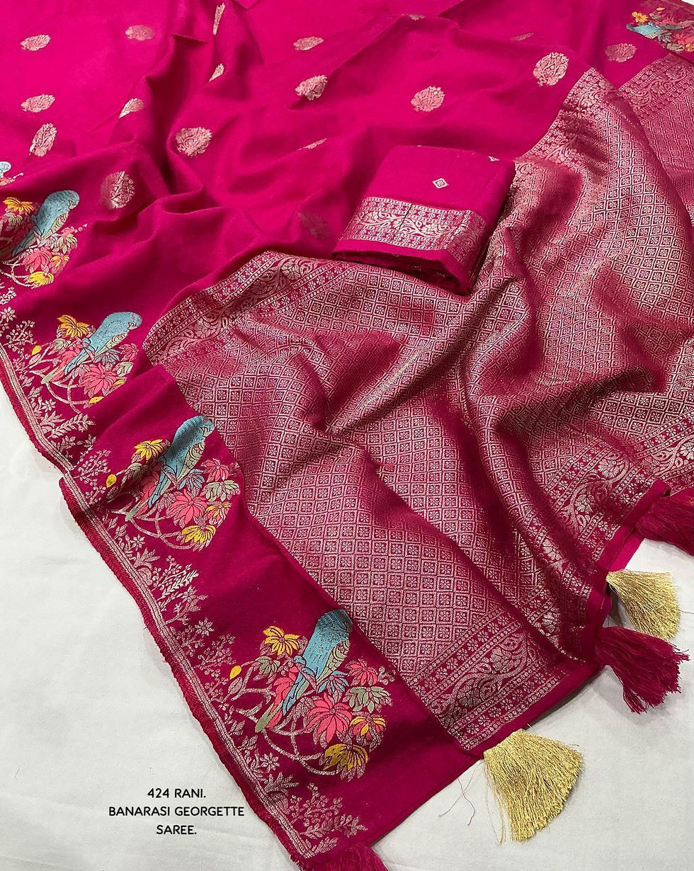 Thumbnail: Soft pure georgette saree