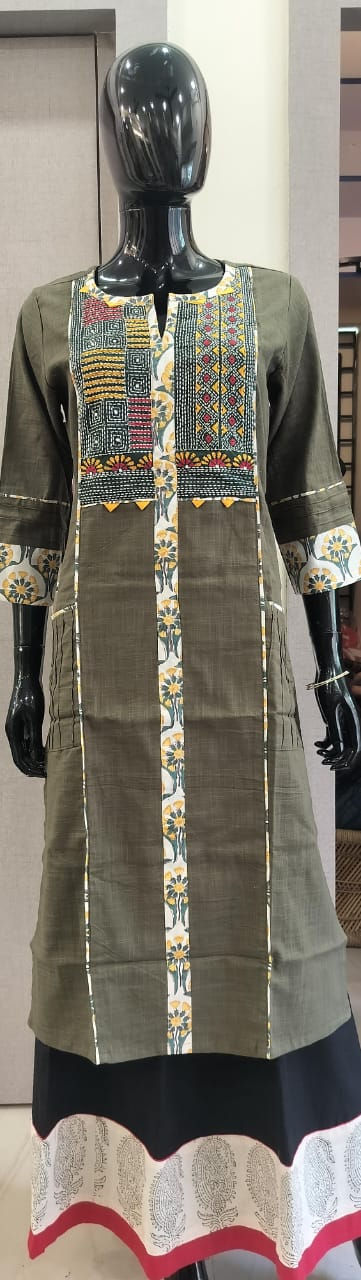 Thumbnail: Pure cotton kurti with hand embroidery