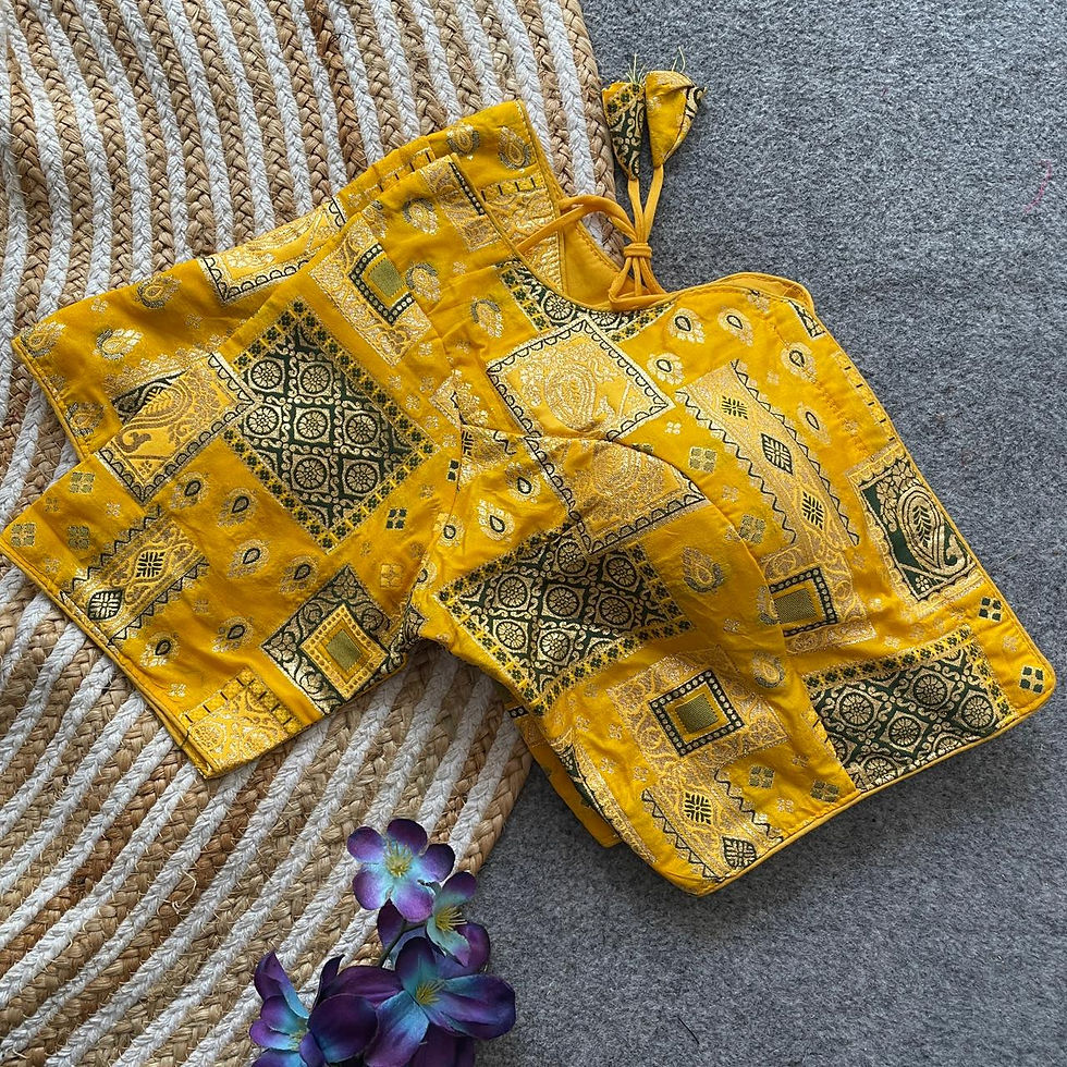 Thumbnail: Pure Dola Silk Blouse With Multicolour Weaving