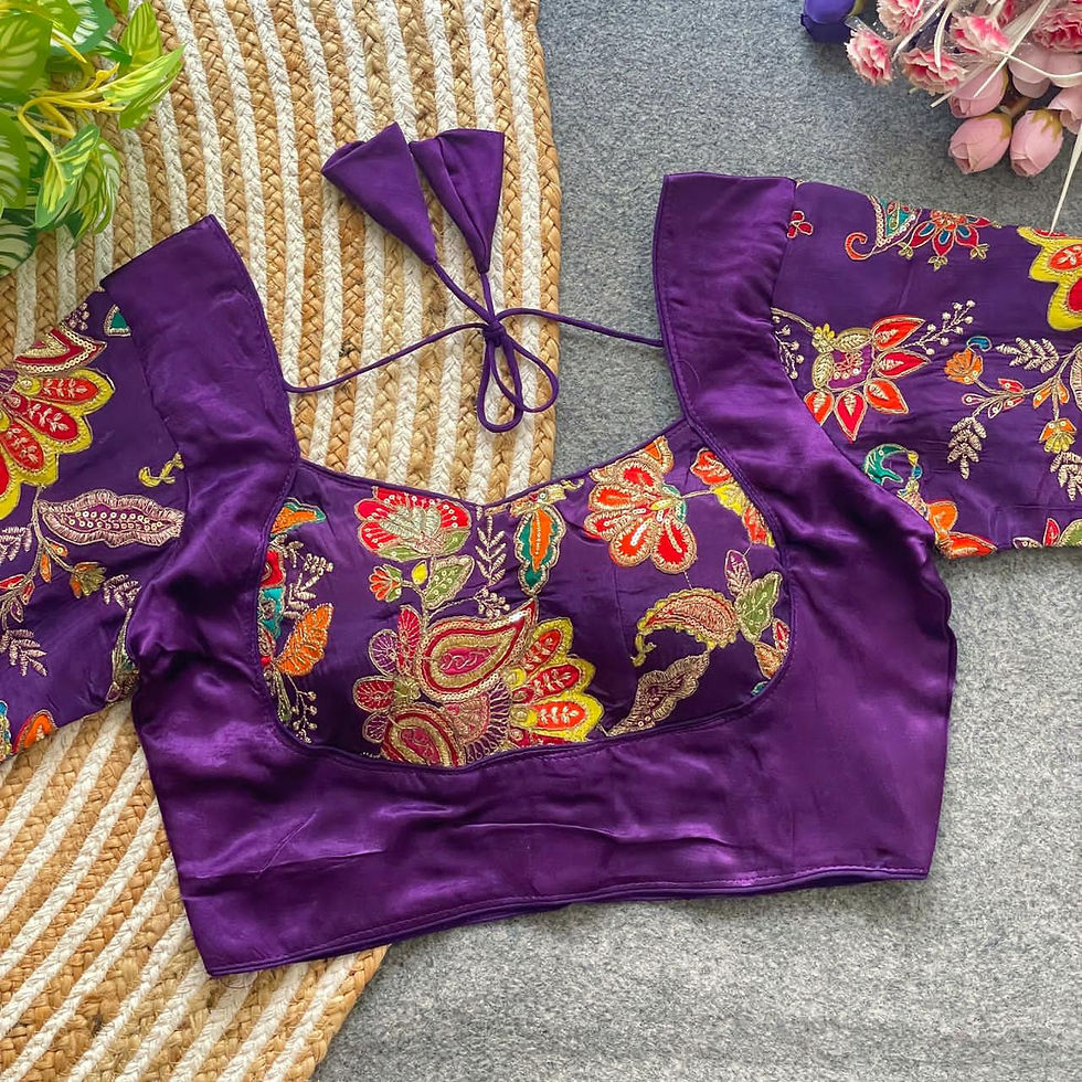 Thumbnail: Gajji Silk & Pure Viscose Natural Crepe Blouse