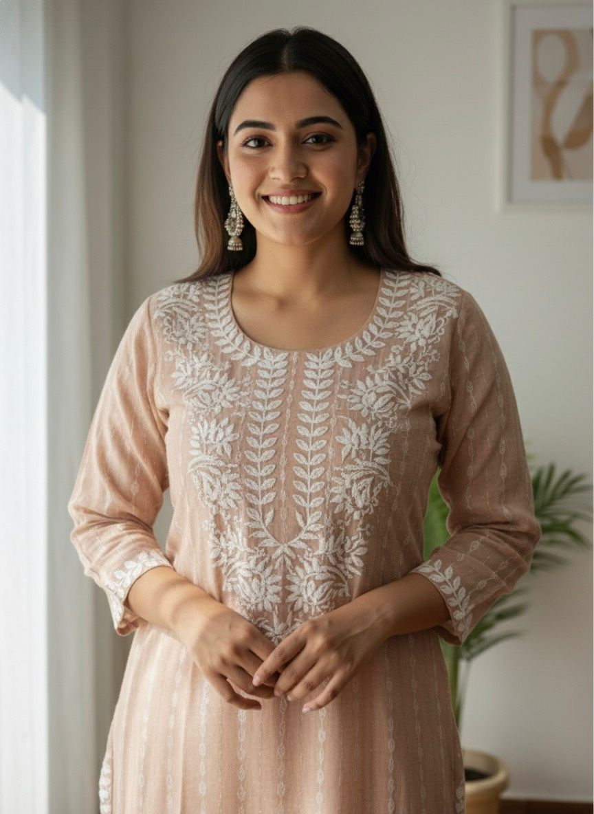 Thumbnail: Khadi cotton Kurti with beautiful embroidery