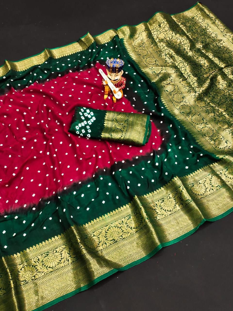 Thumbnail: Kanjivaram Bandhani Saree