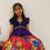 Thumbnail: Kids chinon silk skirt blouse with embroidery & hand work