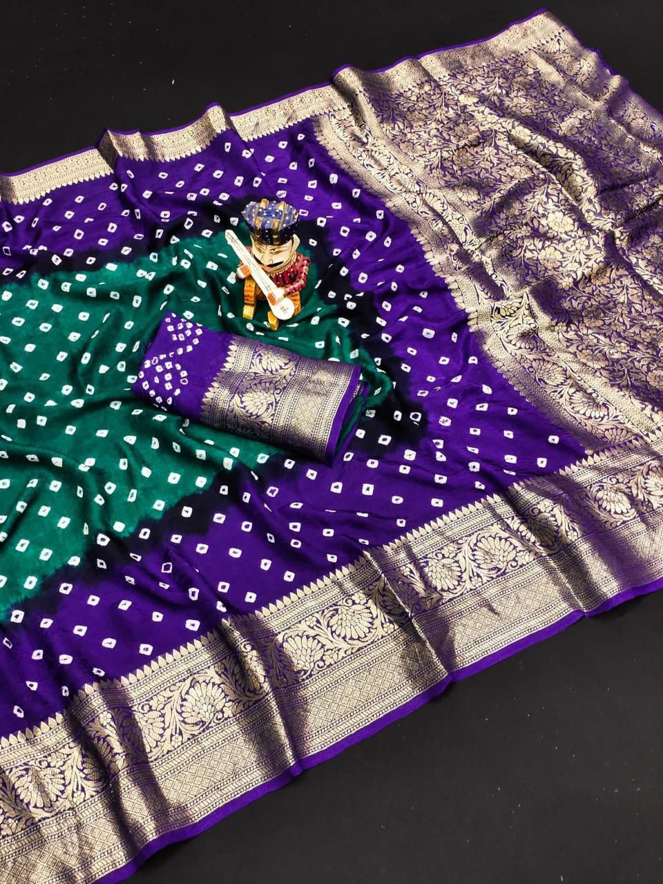 Thumbnail: Kanjivaram Bandhani Saree