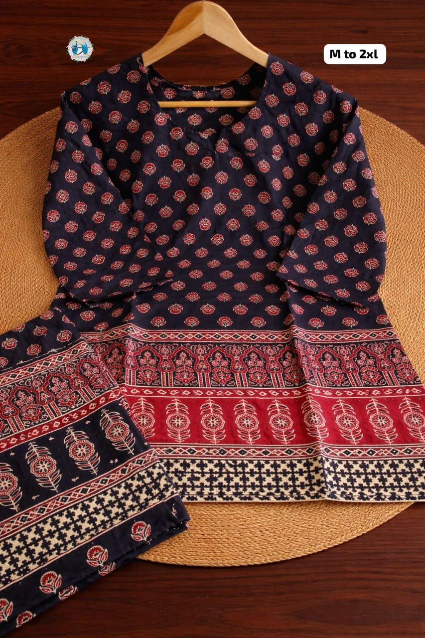 Thumbnail: Ajrakh Print Cotton Top & Palazzo pant