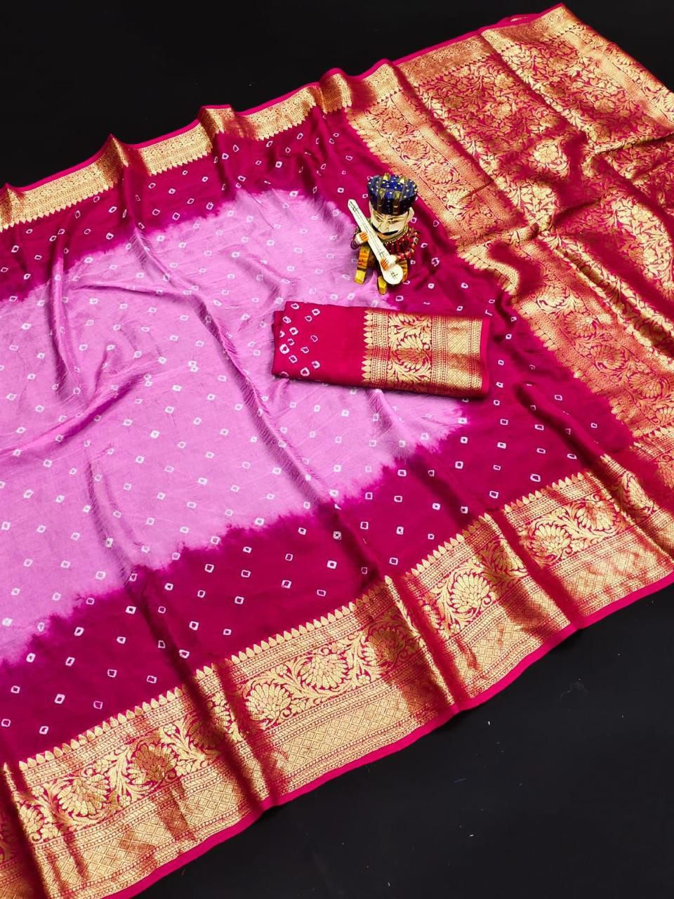Thumbnail: Kanjivaram Bandhani Saree
