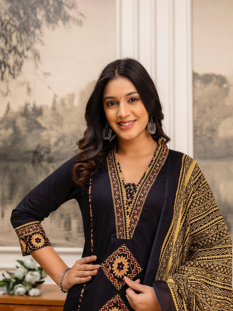 Thumbnail: Pure fine cotton Kurti with Pant with cotton Dupatta