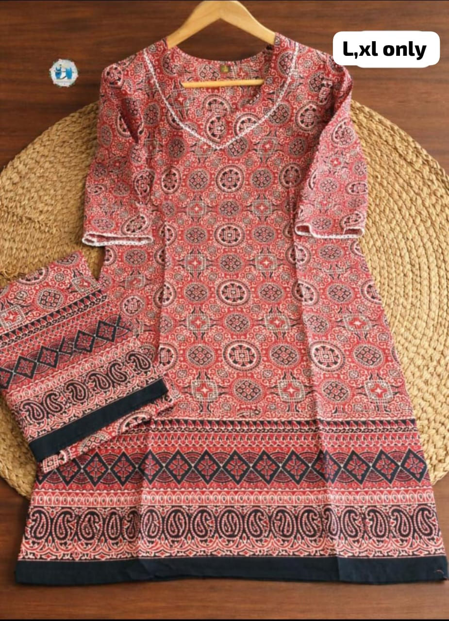 Thumbnail: Ajrakh Print Cotton Top & Palazzo pant