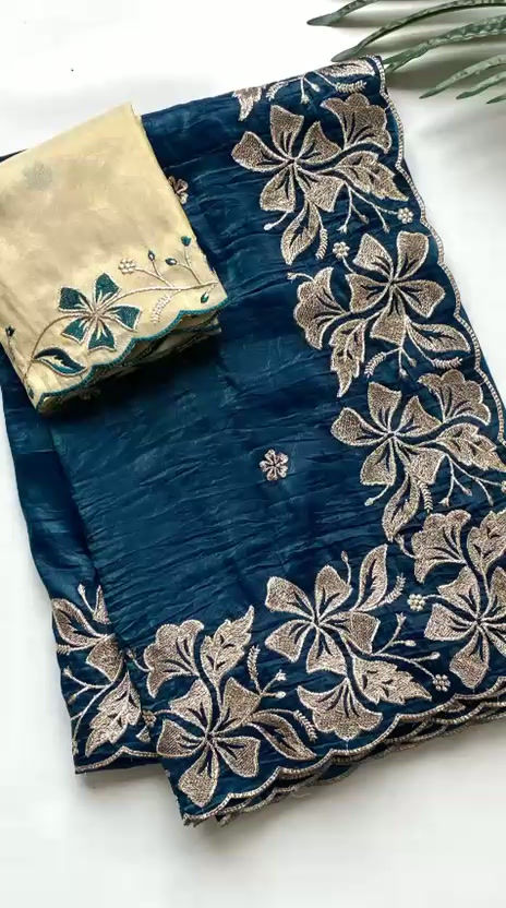 Thumbnail: Chinnon silk with beautiful embroidery work