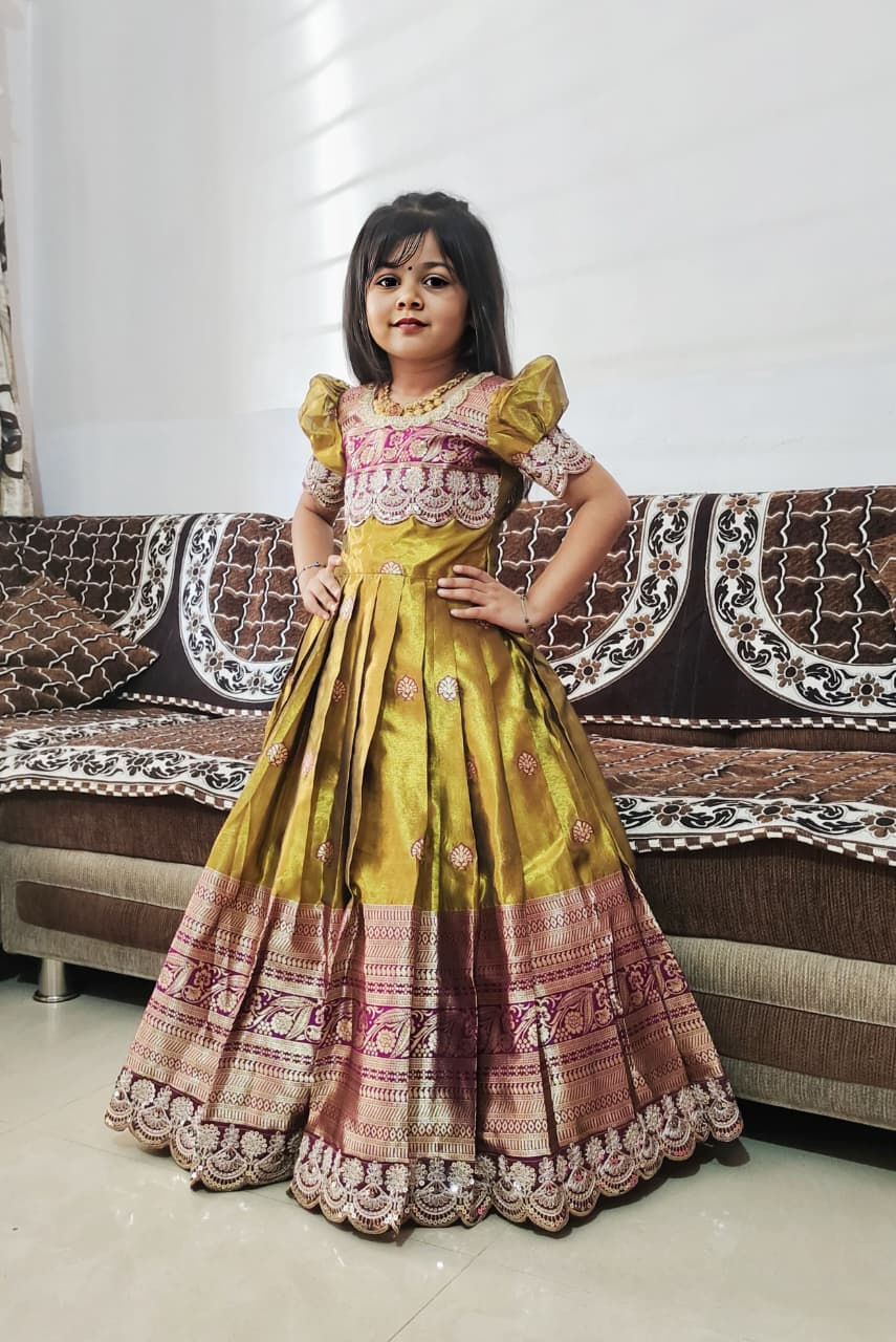 Thumbnail: Kids pure simar silk gown