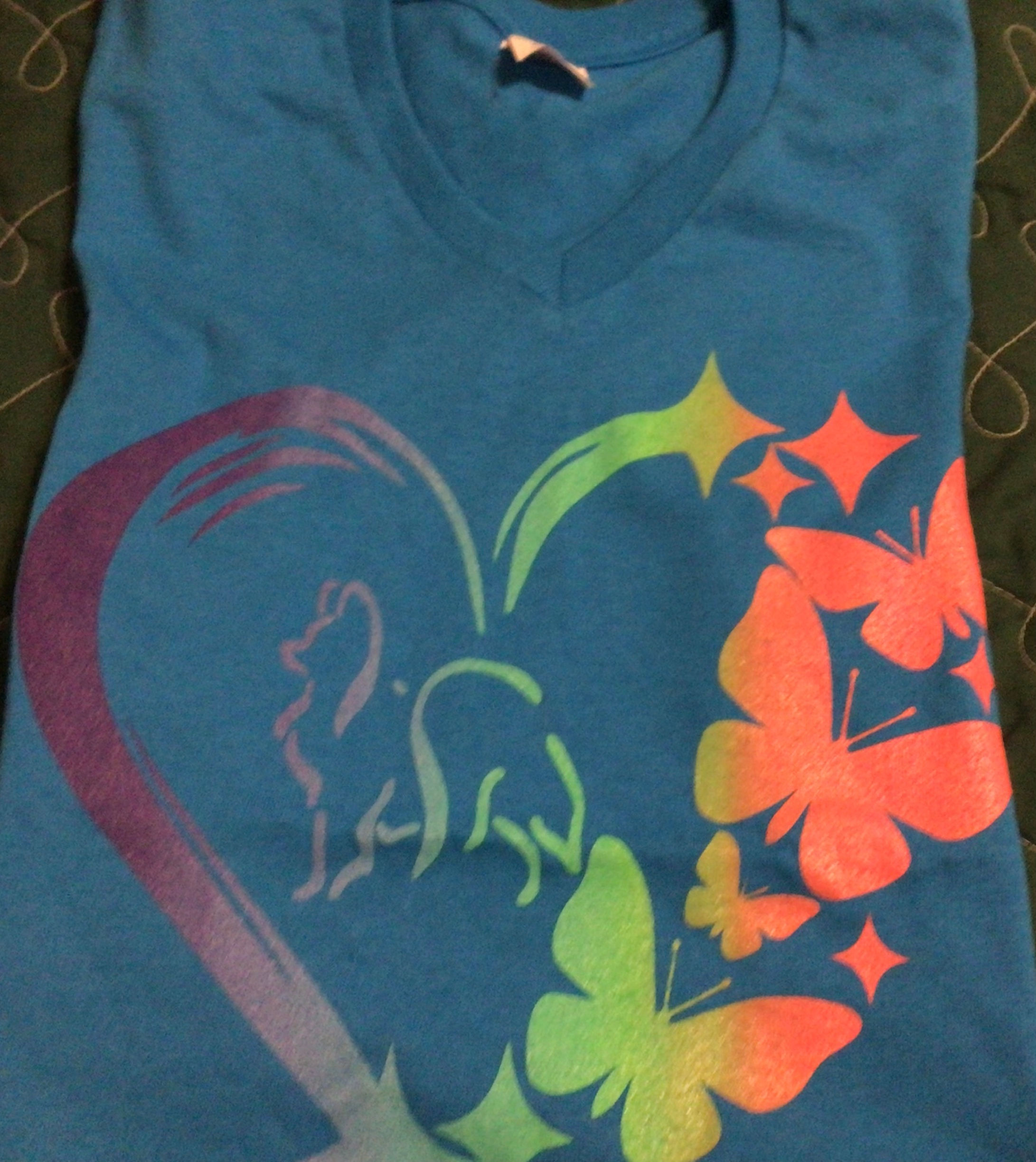 Colorful Screen Print 2 Standing Pap Heart 2 LPC54V Port & Company® Ladie