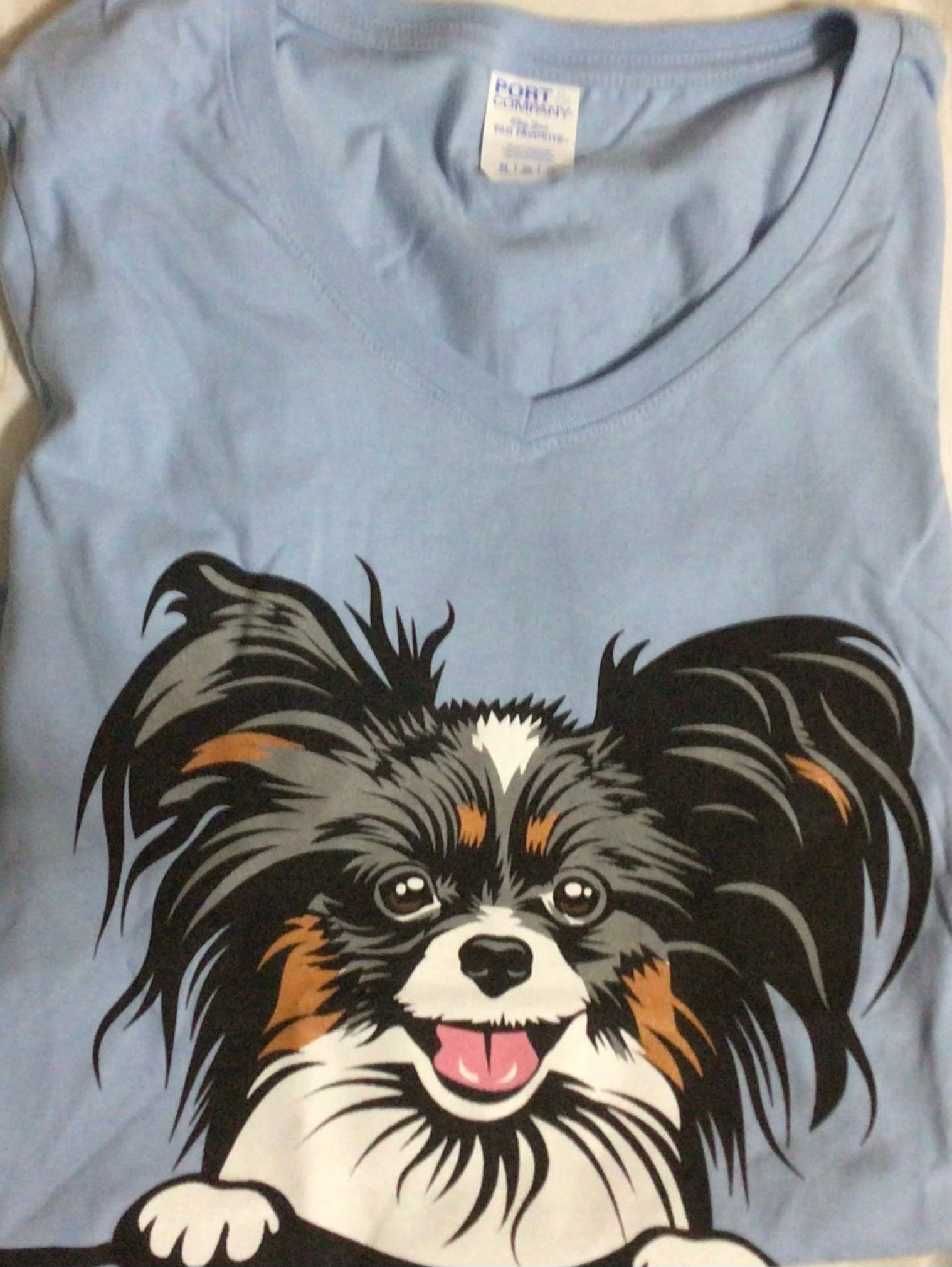 Peeking Pap Tri @ LPC54V Port & Company® Ladies Core Cotton V-Neck