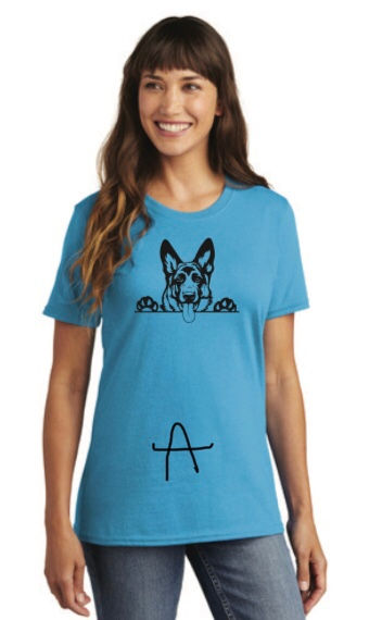 Peeking German Shepherd 2LPC54 Port & Company® Ladies Cor