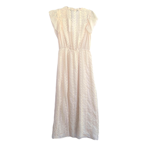 knee length dresses for ladies NWT Zara SS24 Embroidered Floral Midi Dress Ecru/Beige Wmns Sz M 3447/   conSHINEment