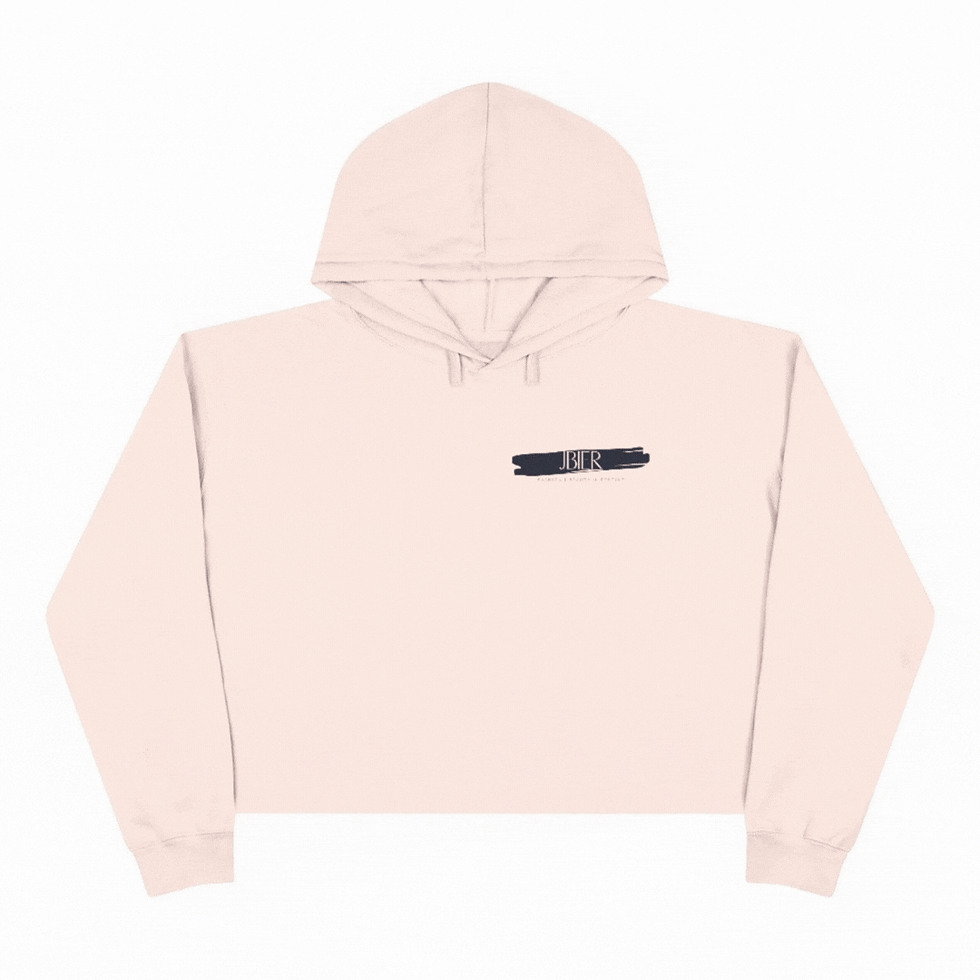 Thumbnail: JBIER Crop Hoodie in Pale Pink Gif Front and Back View