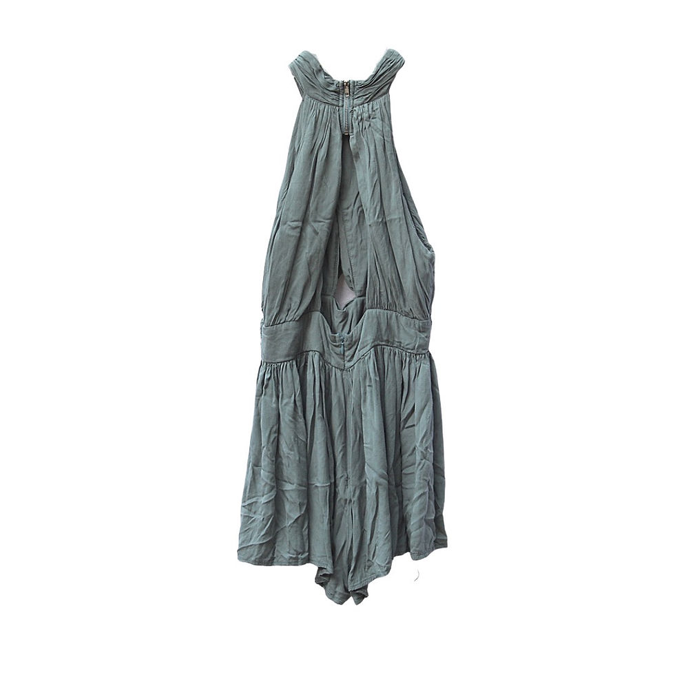 Thumbnail: Debbie Dabble Olive Green Romper Back View