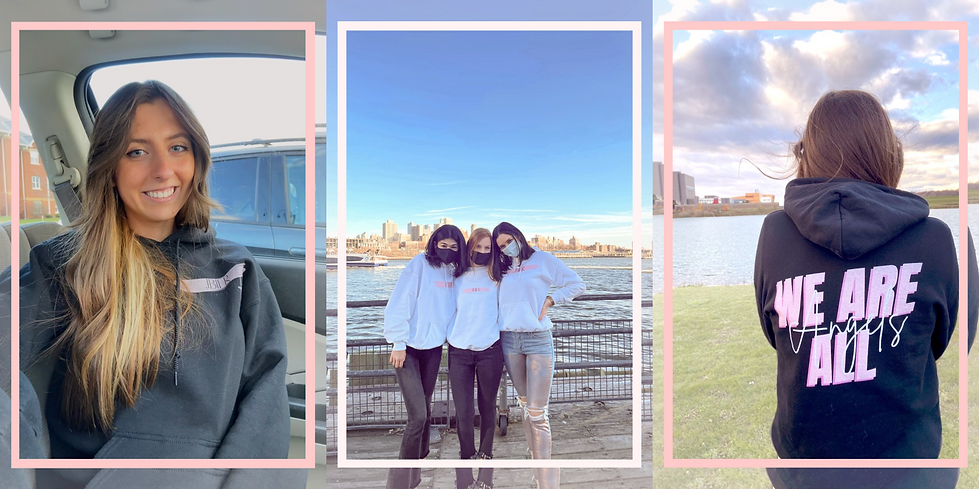 JBIER models wearing stylish hoodies new york skyline for angel collection