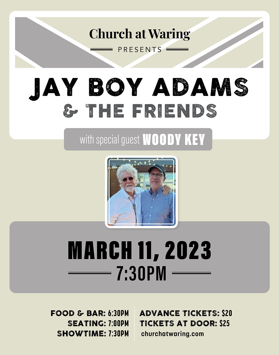 Jay Boy Adams & The Friends with special guest Woody Key