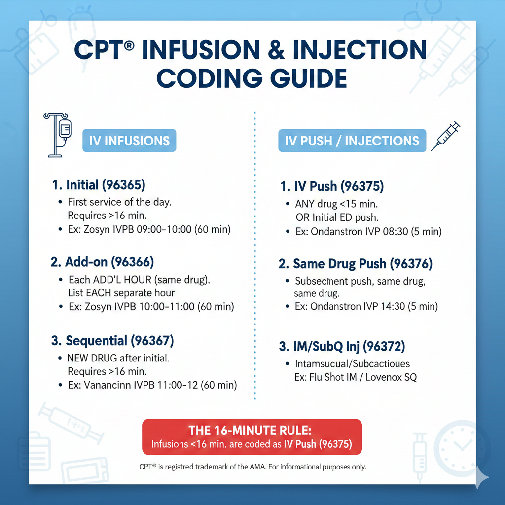 16-Minute Infusion Rule: How to Code IV Infusions in the ED