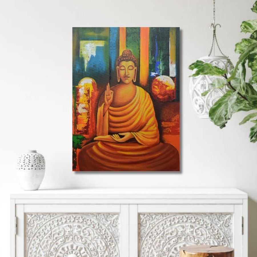 Thumbnail: meditating buddha painting for living room