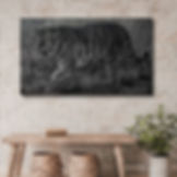 The Tiger Walk Art Hyper Realistic Charcoal Painting On Canvas artworks