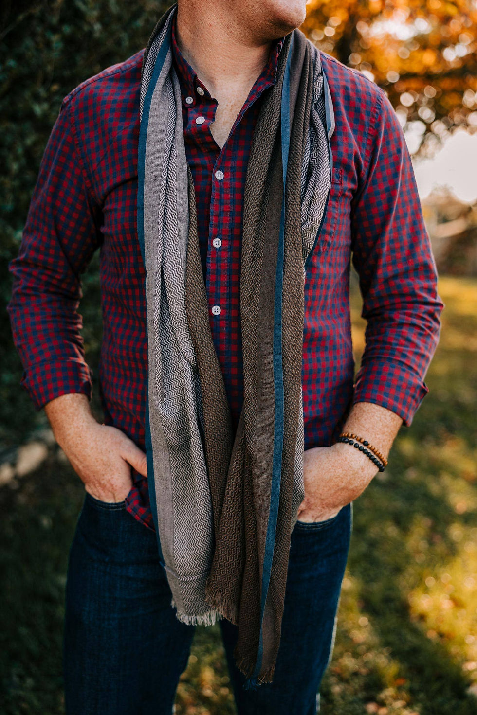 Fog Herringbone Scarf