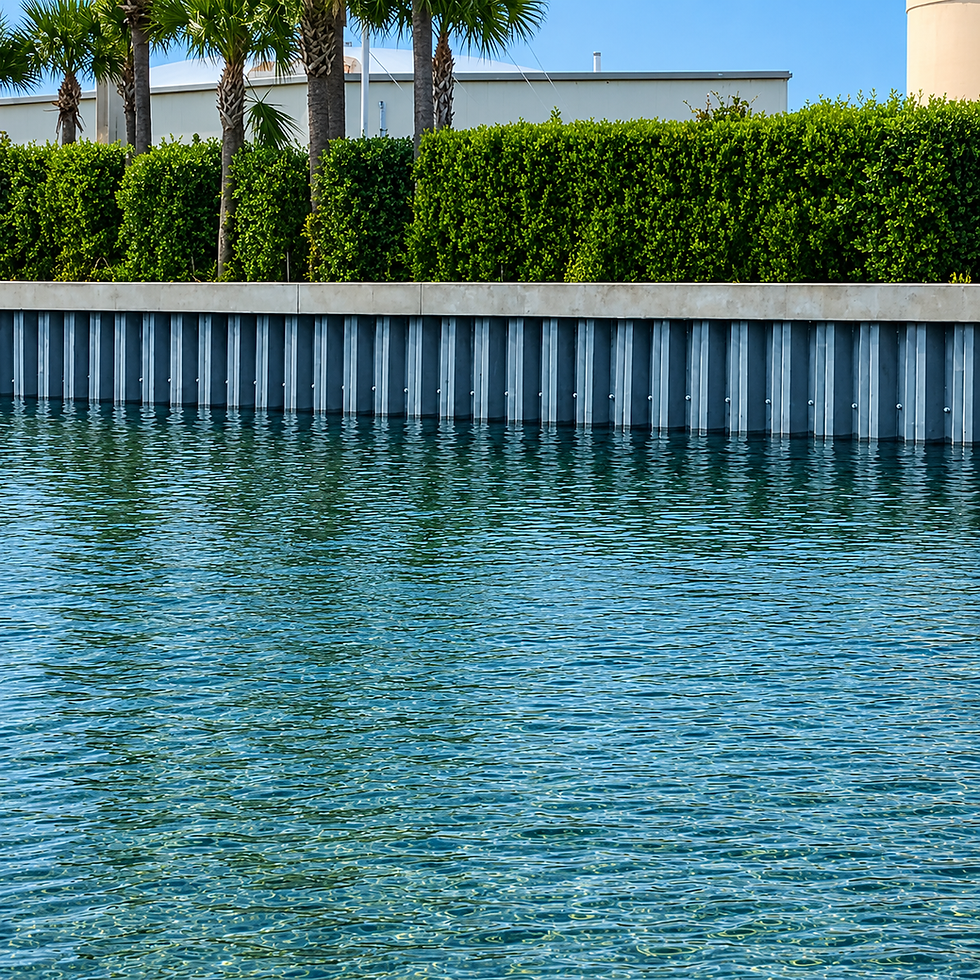 Custom vinyl seawall with reinforced concrete cap professionally installed by Collier Seawall & Dock for durable waterfront p