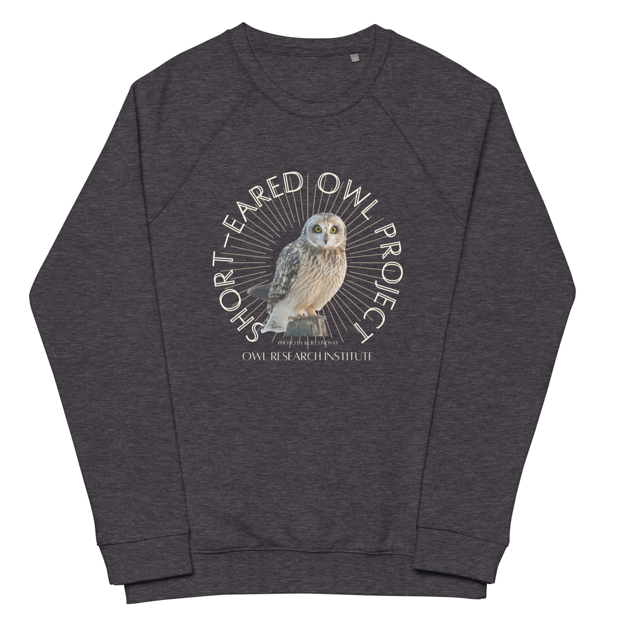 Short-eared Owl Project organic raglan sweatshirt