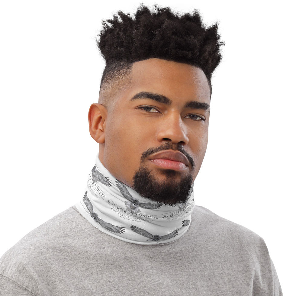 Thumbnail: Neck Gaiter/Face Mask - Great Gray in flight