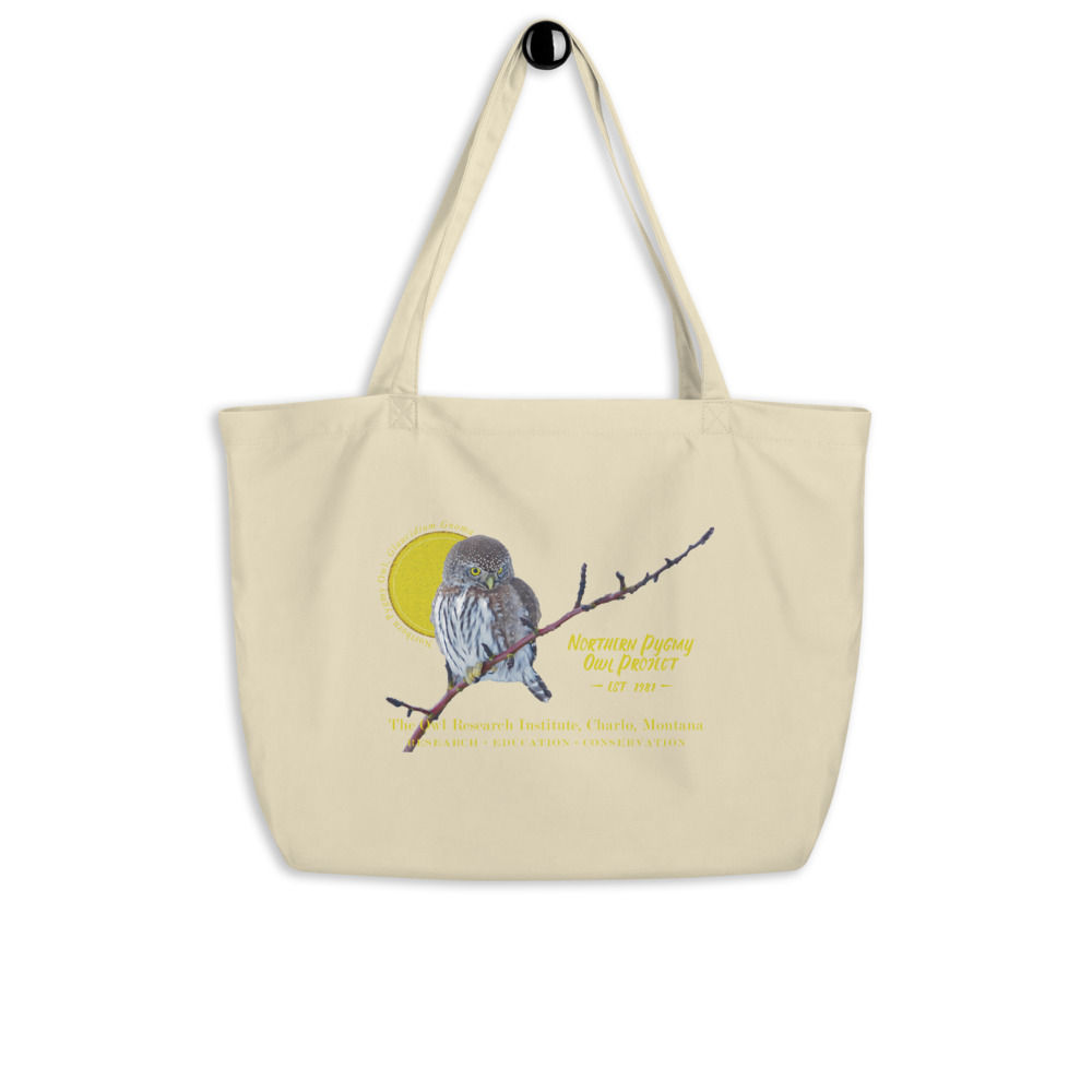 Large organic tote bag - Northern Pygmy Owl Project