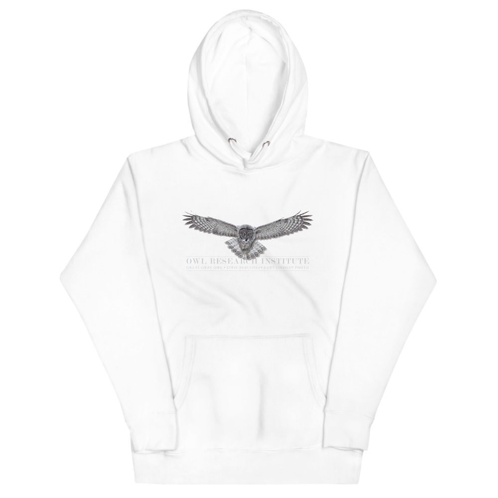 Unisex Hoodie - Great Gray in flight