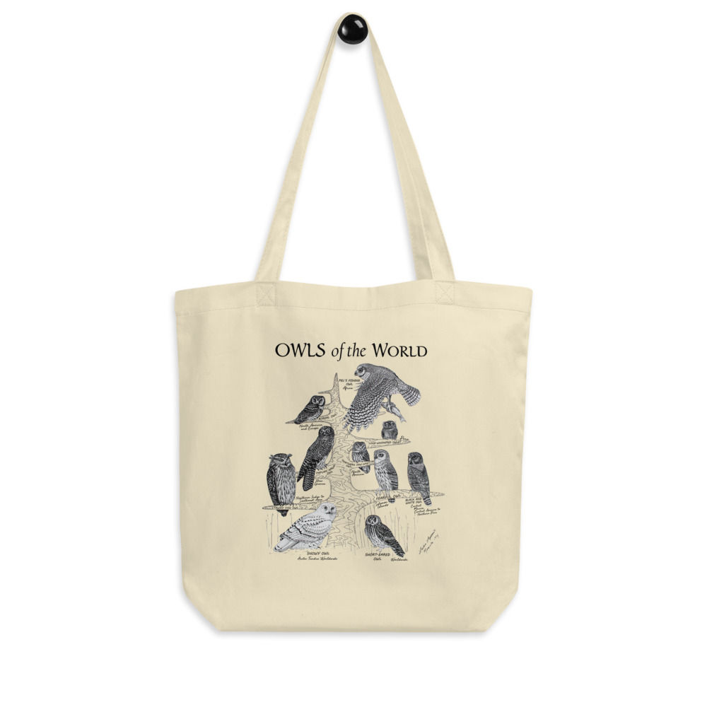 Eco Tote Bag - Owls of the World front and back
