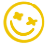 Spray paint smiley face