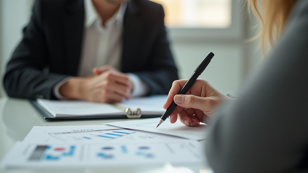 Close-up view of a businesswoman writing notes during a workshop